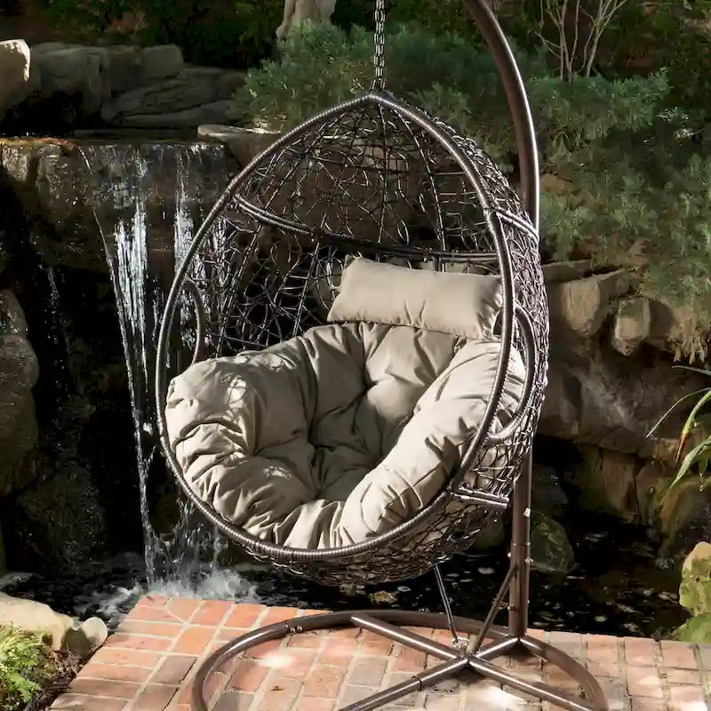 Waterproof Outdoor Wicker Hanging Basket Chair