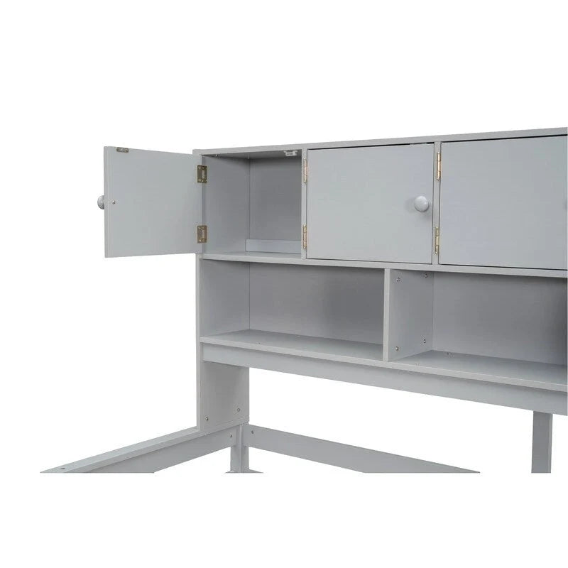 Wooden Loft Bed Big Storage