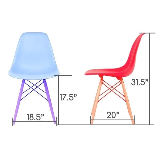 Sedia laterale da pranzo moderna stile metà secolo