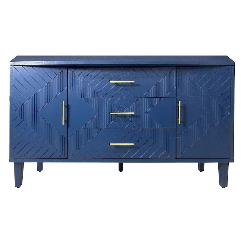 Credenza funzionale con effetto intagliato
